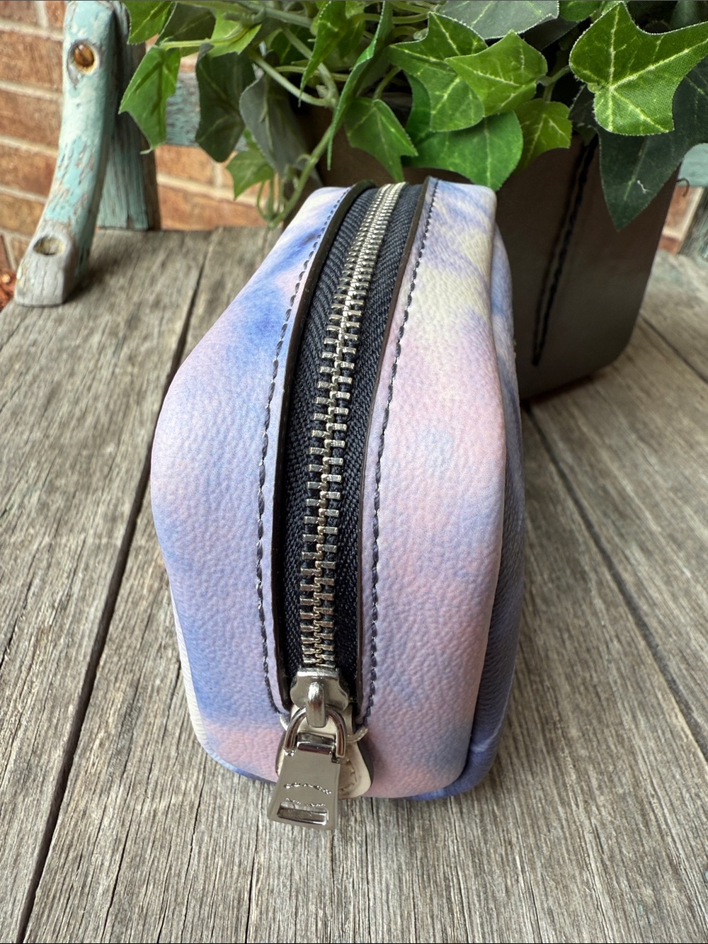 COACH Pastel Blue and Pink Tie-Dye Cosmetic Pouch - Picture 5 of 12